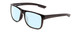 Profile View of Coyote Outlaw Designer Blue Light Blocking Eyeglasses in Gloss Black Grey Mens Square Full Rim Acetate 55 mm