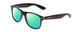 Profile View of Coyote P-23 Designer Polarized Reading Sunglasses with Custom Cut Powered Green Mirror Lenses in Gloss Black Unisex Square Full Rim Acetate 51 mm