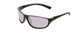 Profile View of Coyote P-38 Unisex Wrap Polarized Sunglasses Matte Black Grey/Silver Mirror 65mm