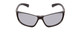 Front View of Coyote P-38 Unisex Wrap Polarized Sunglasses Matte Black Grey/Silver Mirror 65mm