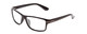 Profile View of Coyote P-43 Designer Blue Light Blocking Eyeglasses in Gloss Black Unisex Rectangle Full Rim Acetate 58 mm