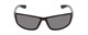 Front View of Coyote P-44 Unisex Wrap Designer Polarized Sunglasses in Gloss Black & Grey 66mm