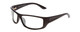 Profile View of Coyote P-59 Designer Blue Light Blocking Eyeglasses in Matte Black Mens Wrap Full Rim Acetate 63 mm