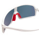 Close Up View of Coyote Python Men Semi-Rimless Polarized Sunglasses White Grey/Gold Mirror 135mm