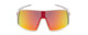 Front View of Coyote Python Men Semi-Rimless Polarized Sunglasses White Grey/Gold Mirror 135mm