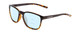 Profile View of Coyote Rambler Designer Progressive Lens Blue Light Blocking Eyeglasses in Black Tortoise Unisex Square Full Rim Acetate 53 mm with Blue Light Zone functionality illustration laid over the lens