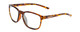 Profile View of Coyote Rambler Designer Reading Eye Glasses in Tortoise Brown Ladies Square Full Rim Acetate 53 mm