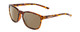 Profile View of Coyote Rambler Designer Polarized Sunglasses with Custom Cut Amber Brown Lenses in Tortoise Brown Ladies Square Full Rim Acetate 53 mm