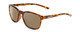 Profile View of Coyote Rambler Designer Polarized Reading Sunglasses with Custom Cut Powered Amber Brown Lenses in Tortoise Brown Ladies Square Full Rim Acetate 53 mm