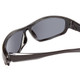Close Up View of Coyote Salty Unisex Wrap Polarized Sunglasses Gloss Black Grey/Blue Mirror 61 mm