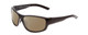 Profile View of Coyote Salty Designer Polarized Sunglasses with Custom Cut Amber Brown Lenses in Gloss Black Grey Unisex Wrap Full Rim Acetate 61 mm