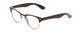 Profile View of Coyote Uptown Designer Blue Light Blocking Eyeglasses in Brown Clear Fade Unisex Round Full Rim Acetate 49 mm