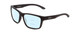 Profile View of Smith Optics Basecamp Designer Progressive Lens Blue Light Blocking Eyeglasses in Matte Black Unisex Square Full Rim Acetate 58 mm with Blue Light Zone functionality illustration laid over the lens