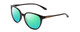 Profile View of Smith Optics Cheetah Designer Polarized Reading Sunglasses with Custom Cut Powered Green Mirror Lenses in Gloss Black Ladies Cateye Full Rim Acetate 54 mm