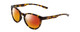 Profile View of Smith Optics Eastbank Designer Polarized Sunglasses with Custom Cut Red Mirror Lenses in Vintage Tortoise Havana Brown Gold Unisex Round Full Rim Acetate 52 mm