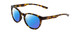Profile View of Smith Optics Eastbank Designer Polarized Sunglasses with Custom Cut Blue Mirror Lenses in Vintage Tortoise Havana Brown Gold Unisex Round Full Rim Acetate 52 mm