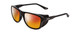 Profile View of Smith Optics Embark Designer Polarized Sunglasses with Custom Cut Red Mirror Lenses in Gloss&Matte Black Unisex Wrap Full Rim Acetate 58 mm
