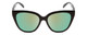 Front View of Smith Era Ladies Cateye Sunglasses Black/CP Polarize Opal Blue Green Mirror 55mm