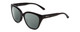 Profile View of Smith Optics Era Designer Polarized Reading Sunglasses with Custom Cut Powered Smoke Grey Lenses in Gloss Black Ladies Cateye Full Rim Acetate 55 mm