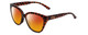 Profile View of Smith Optics Era Designer Polarized Sunglasses with Custom Cut Red Mirror Lenses in Tortoise Havana Brown Gold Ladies Cateye Full Rim Acetate 55 mm