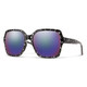 Smith Flare Ladies Sunglasses Black Marble Tortoise & CP Polarized Violet Mirror