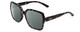 Profile View of Smith Optics Flare Designer Polarized Reading Sunglasses with Custom Cut Powered Smoke Grey Lenses in Black Marble Tortoise Ladies Oversized Full Rim Acetate 57 mm