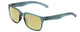 Profile View of Smith Optics Headliner Designer Polarized Reading Sunglasses with Custom Cut Powered Sun Flower Yellow Lenses in Crystal Stone Blue Green Unisex Square Full Rim Acetate 55 mm