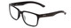 Profile View of Smith Optics Headliner Designer Progressive Lens Blue Light Blocking Eyeglasses in Gloss Black Unisex Square Full Rim Acetate 55 mm with Blue Light Zone functionality illustration laid over the lens