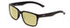 Profile View of Smith Optics Headliner Designer Polarized Reading Sunglasses with Custom Cut Powered Sun Flower Yellow Lenses in Gloss Black Unisex Square Full Rim Acetate 55 mm