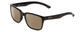 Profile View of Smith Optics Headliner Designer Polarized Reading Sunglasses with Custom Cut Powered Amber Brown Lenses in Gloss Black Unisex Square Full Rim Acetate 55 mm