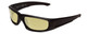 Profile View of Smith Optics Hudson Elite Designer Polarized Reading Sunglasses with Custom Cut Powered Sun Flower Yellow Lenses in Gloss Black Unisex Rectangle Full Rim Acetate 59 mm