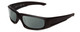 Profile View of Smith Optics Hudson Elite Designer Polarized Reading Sunglasses with Custom Cut Powered Smoke Grey Lenses in Gloss Black Unisex Rectangle Full Rim Acetate 59 mm