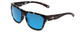 Profile View of Smith Joya Ladies Sunglasses in Sky Tortoise Brown/CP Polarized Blue Mirror 56mm
