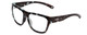 Profile View of Smith Optics Joya Designer Blue Light Blocking Eyeglasses in Sky Tortoise Havana Marble Brown Ladies Square Full Rim Acetate 56 mm