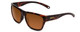 Profile View of Smith Joya Ladies Square Sunglasses Tortoise Havana Gold/CP Polarized Brown 56mm