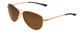 Profile View of Smith Langley Unisex Aviator Sunglasses in Rose Gold Black/Polarized Brown 60 mm