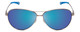 Front View of Smith Langley Unisex Aviator Sunglass Ruthenium Silver/Polarize Blue Mirror 60mm