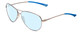 Profile View of Smith Optics Langley Designer Progressive Lens Blue Light Blocking Eyeglasses in Matte Ruthenium Silver Unisex Aviator Full Rim Metal 60 mm