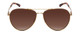 Front View of Smith Layback Unisex Aviator Sunglasses Matte Gold/Polarized Brown Gradient 60mm