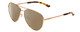 Profile View of Smith Optics Layback Designer Polarized Sunglasses with Custom Cut Amber Brown Lenses in Rose Gold Unisex Aviator Full Rim Metal 60 mm