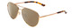 Profile View of Smith Optics Layback Designer Polarized Reading Sunglasses with Custom Cut Powered Amber Brown Lenses in Rose Gold Unisex Aviator Full Rim Metal 60 mm