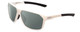 Profile View of Smith Optics Leadout PivLock Designer Polarized Sunglasses with Custom Cut Smoke Grey Lenses in White Unisex Square Full Rim Acetate 63 mm
