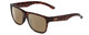 Profile View of Smith Optics Lowdown 2 Designer Polarized Sunglasses with Custom Cut Amber Brown Lenses in Tortoise Havana Gold Unisex Classic Full Rim Acetate 55 mm