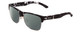 Profile View of Smith Optics Lowdown Split Designer Polarized Sunglasses with Custom Cut Smoke Grey Lenses in Matte Black Marble Tortoise Unisex Classic Semi-Rimless Acetate 56 mm