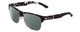 Profile View of Smith Optics Lowdown Split Designer Polarized Reading Sunglasses with Custom Cut Powered Smoke Grey Lenses in Matte Black Marble Tortoise Unisex Classic Semi-Rimless Acetate 56 mm