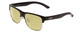Profile View of Smith Optics Lowdown Split Designer Polarized Reading Sunglasses with Custom Cut Powered Sun Flower Yellow Lenses in Gloss Black Unisex Classic Semi-Rimless Acetate 56 mm