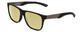 Profile View of Smith Optics Lowdown Steel Designer Polarized Reading Sunglasses with Custom Cut Powered Sun Flower Yellow Lenses in Matte Black Ruthenium Silver Unisex Classic Full Rim Acetate 56 mm