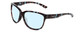 Profile View of Smith Optics Monterey Designer Blue Light Blocking Eyeglasses in Sky Tortoise Havana Marble Brown Ladies Cateye Full Rim Acetate 58 mm