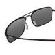 Close Up View of Smith Outcome Unisex Aviator Designer Sunglasses Matte Black/Polarized Gray 59mm