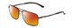 Profile View of Smith Optics Outcome Designer Polarized Sunglasses with Custom Cut Red Mirror Lenses in Matte Black Unisex Aviator Full Rim Metal 59 mm